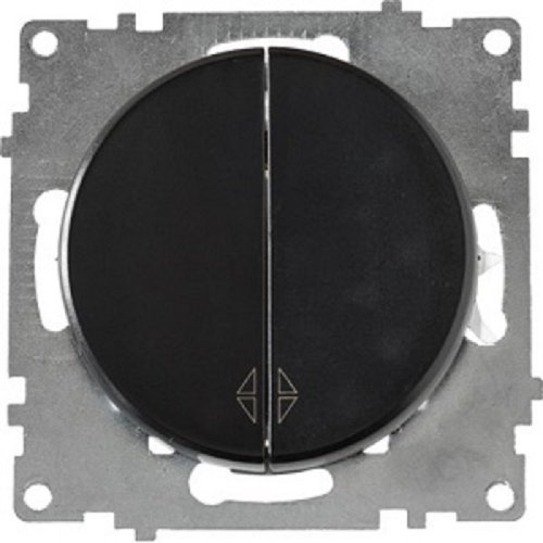 Переключатель без рамки OneKeyElectro Florence 2-кл. проходной черный  картинка